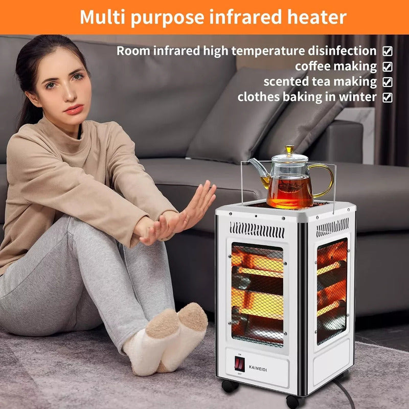 Calefactor Eléctrico Estufa Halógena Cuarzo Calefacción