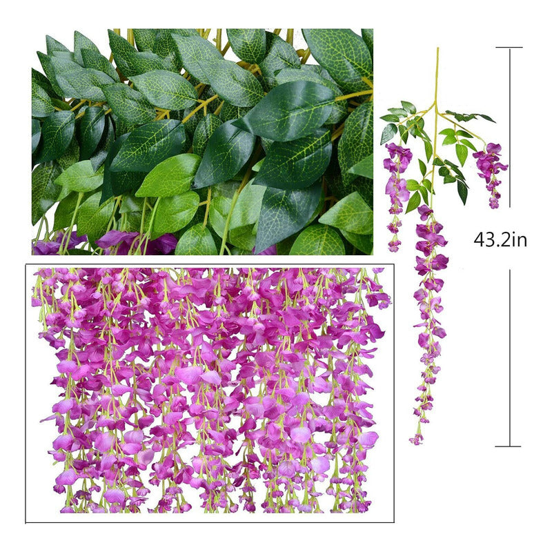 Pack De 12 Colgantes De Flores Artificiales Guirnaldas