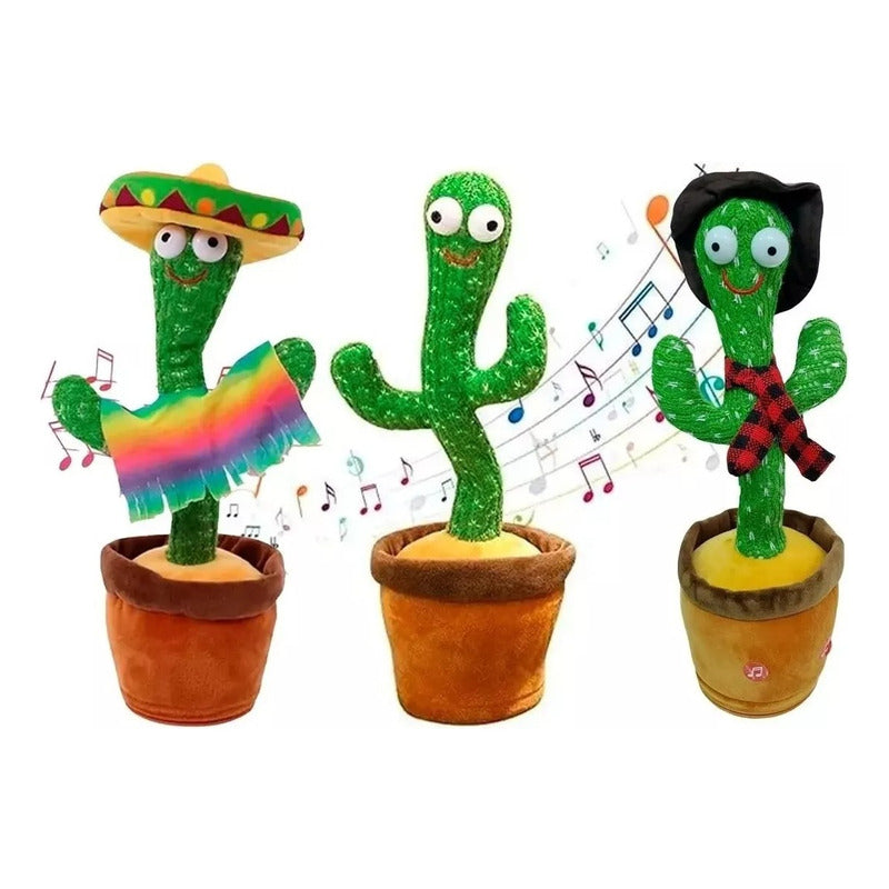 Cactus Bailarín Musical Repetidor Recargable Voz Interactivo