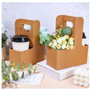 Pack De 10 Cajas D Regalo Kraft Dia De Las Madres Porta Vaso Rosado Porta Vasos Y Flores O Regalos