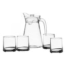 Jarra Vidrio 1580ml + 5 Vasos 270ml Diamante Premium