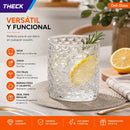 Vasos Vidrio Theck 200ml Pack 6 Texturizados Transparentes Transparente