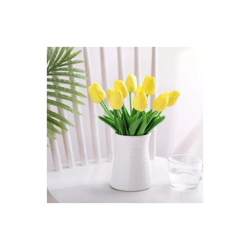 Ramos De Tulipanes Artificiales Flor Decoración Tulipan