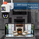 Cámara Seguridad Wifi Ptz Doble Cámara Audio Bidirecciona Negro