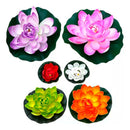Pack 9 Flor De Loto Artificiales Loto Lirio Cojín Flotante