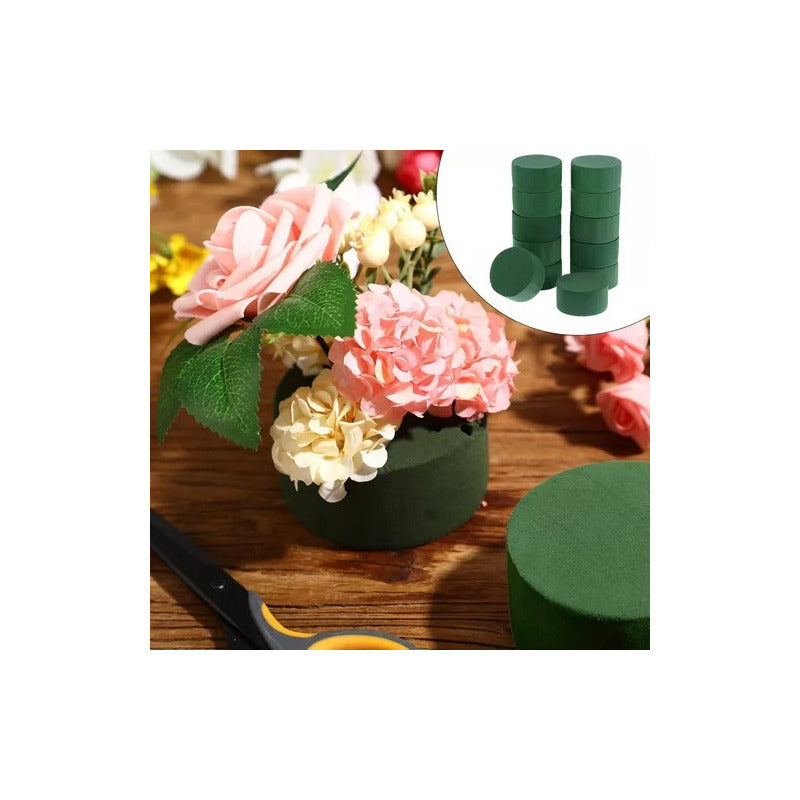 Bloque De Espuma Floral Oasis Original Circular Flores