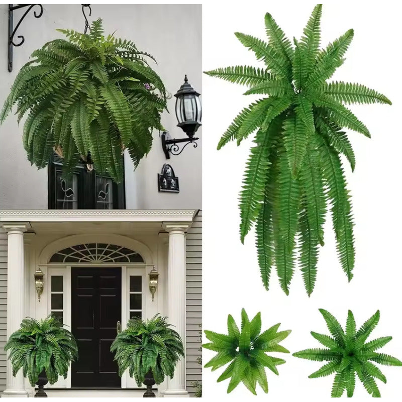 Helecho Colgante Flor Artificial Vara Frondosa Colgante