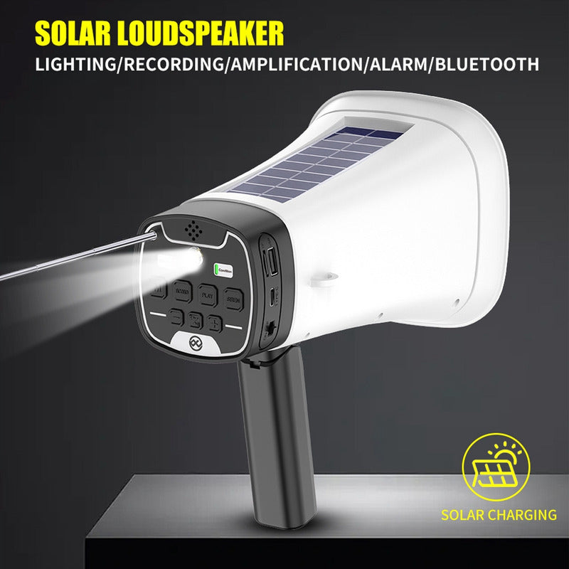 Altavoz De Megáfono Solar Portátil Inalámbrico Bt Alarma