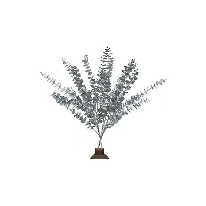 Flor Artificiales Tallos De Eucalipto De Plata Grande