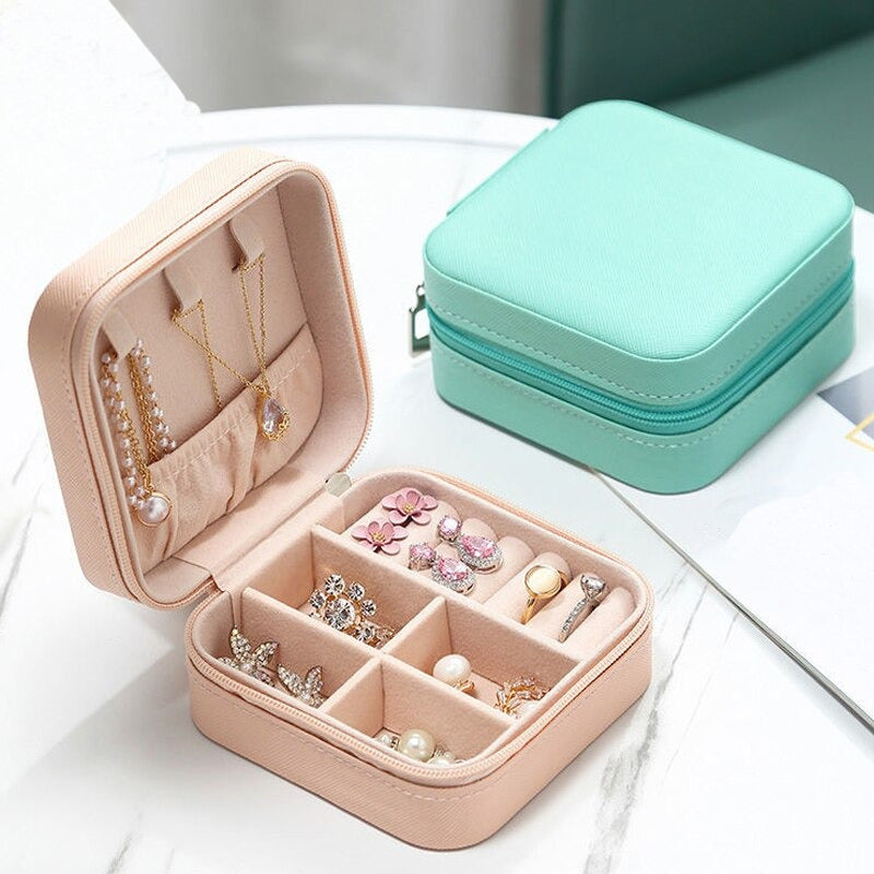 Joyero Portátil Caja Organizadora De Joyas Anillos Collar