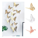 Pegatinas Mariposas 3d Hd Seduction Decoración Pared Dorado Pack 12 Unidades