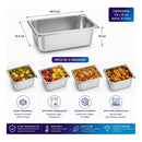 4 Bandejas Acero Inox 1/4 26.5x16.5x15cm Theck Plateado