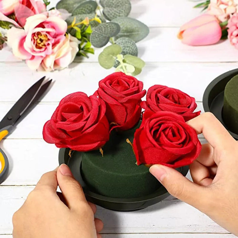 Bloque De Espuma Floral Oasis Original Circular Flores