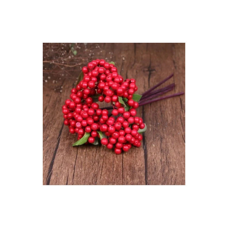 Bayas Ramas Flores Artificiales Berry Tallos Frondoso
