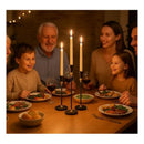 Set De 3 Porta Velas Candelabro Metálico Mónaco Negros Negro