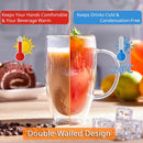 Pack 2 Tazas Doble Pared Ecodeco Vidrio Borosilicato 450ml Café Transparente
