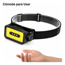 Foco Cintillo Theck Cob Led Recargable Tipo C Para Camping Blanco Negro