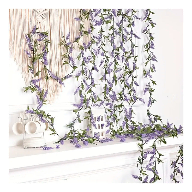 Guirnalda De Flores Artificiales D Lavanda Flores Decoracion