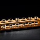 Set 6 Vasos Tequileros Vidrio Borde Dorado 63ml Transparente