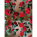 Rosas Rojas Enredadera Flores Decoración Artificial  Rojo