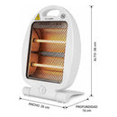 Calefactor Eléctrico Portátil 2 Tubos 800w Quartz Blanco