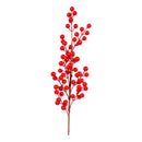 Pack 6 Ramas Tallos Artificiales De Bayas Rojas Navideñas  Rojo