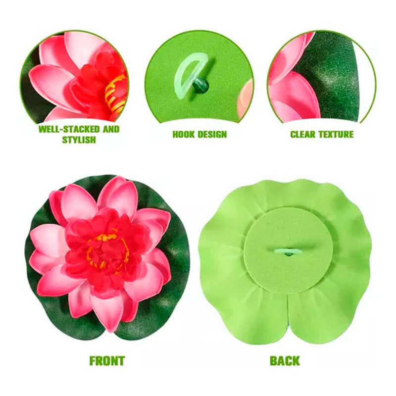 Flor De Loto Artificiales Loto Lirio Cojín Flotante
