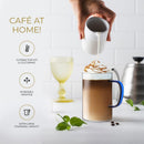 4 Tazas Vidrio Transparente 480ml Asa Color Ecodeco