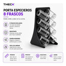 Especiero Theck 8 Frascos De Vidrio Con Soporte Negro Negro