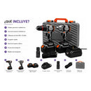 Kit Taladro Llave Impacto Theck 98v 2 Baterías 10ah Maletín