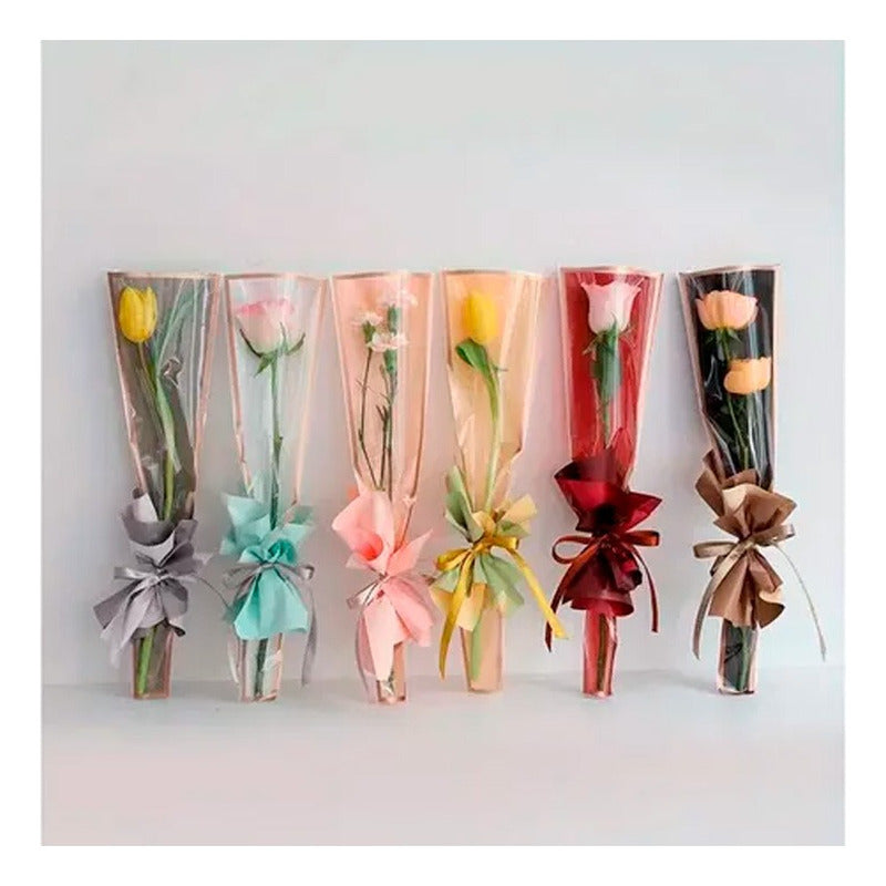 Pack 50 Und Manga Celofán Bolsa Para Flores Arreglos Floral