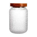 X3 Frasco De Vidrio 1010ml Thek Con Tapa De Madera Hermético Transparente