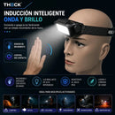 Linterna Frontal Theck 8 Led Recargable Usb-c Para Cabeza Negro