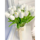Ramo De Tulipanes Artificiales Blancos Para Decoración De Hogar Blanco