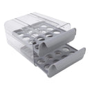 Contenedor De Huevos 32 Compartimentos Doble Capa Gris Blanco