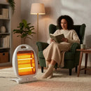 Calefactor Eléctrico Portátil 2 Tubos 800w Quartz Blanco