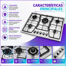Encimera A Gas Theck 5 Quemadores Acero Inoxidable 70cm Plateado