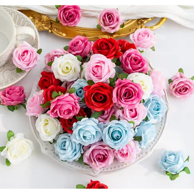 100 Piezas Cabeza De Rosas Flores Artificiales Rositas Minis