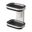 Jabonera Baño Doble Resistente De Plástico Para Pared Blanco