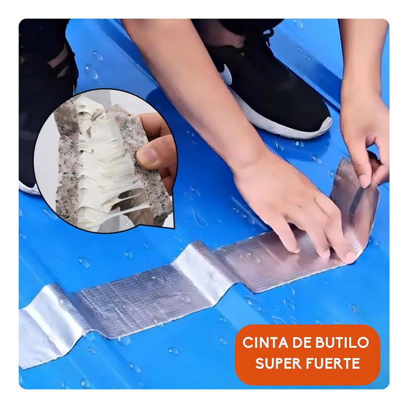 Adhesivo Cinta Tapagotera Techo Tubería Sellador Impermeable Filtración De Gotera Butilo Térmica 10 Cm * 5 M