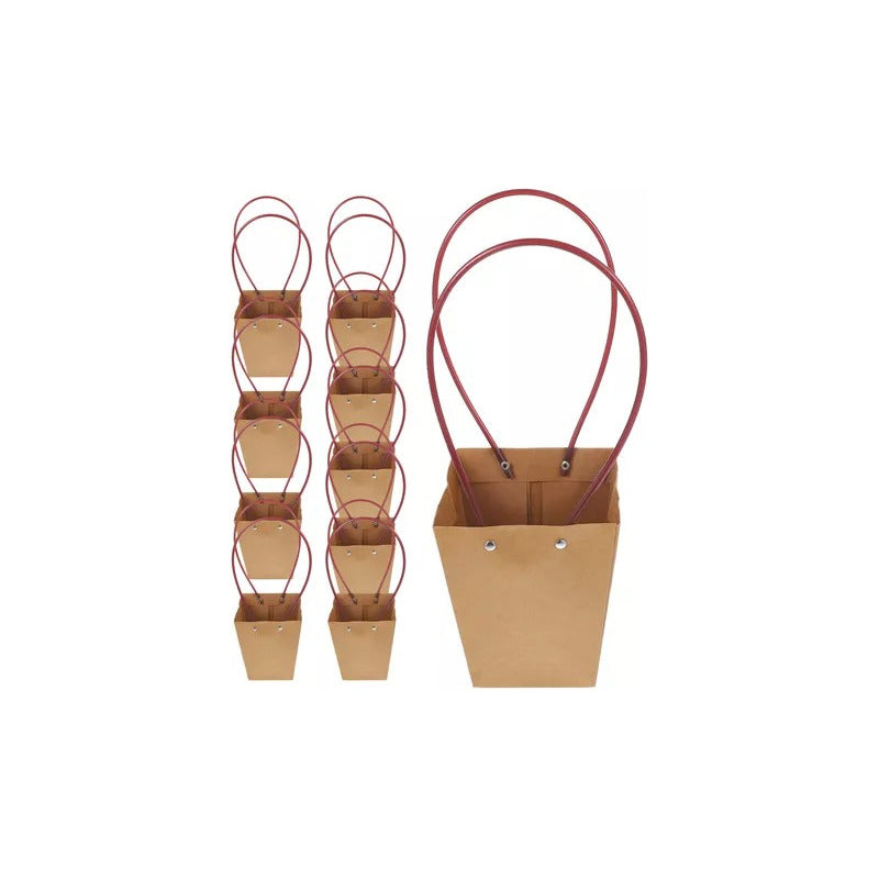 Pack 10 Bolsas Para Arreglo Floral Bolsa Papel Kraft Imperme