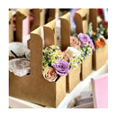 Pack De 10 Cajas D Regalo Kraft Dia De Las Madres Porta Vaso Marrón Claro Porta Vasos Flores O Regalos