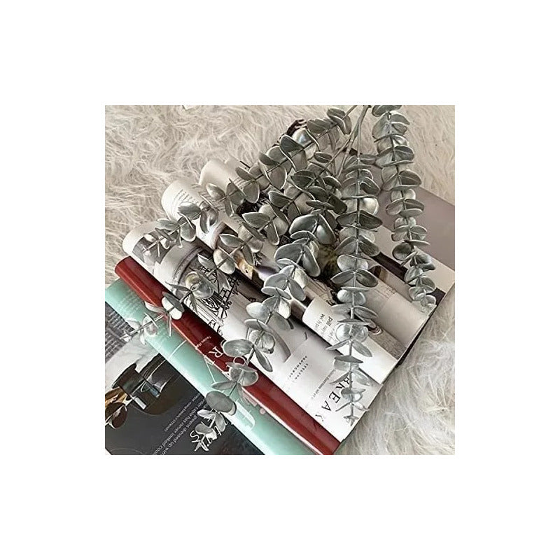 Flor Artificiales Tallos De Eucalipto De Plata Grande