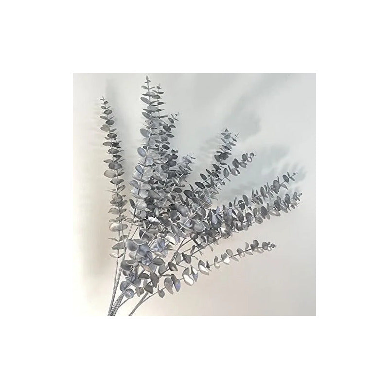 Flor Artificiales Tallos De Eucalipto De Plata Grande