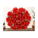 Ramo De 18 Rosas E Ilusiones Ramo Frondoso Grande Vistoso Rojo