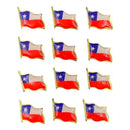 Pack 12 Piocha, Pin, Bandera Chilena Metálica, Botón, Chile Rojo/azul/blanco/dorado Bandera De Chile