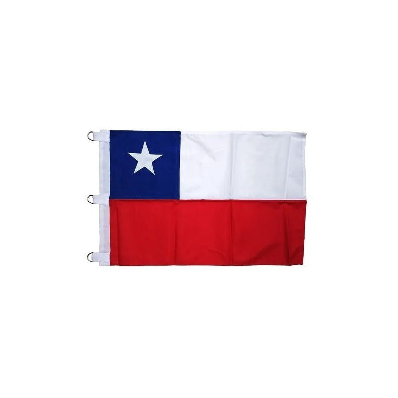 Bandera Chilena 90 X 135 Cms Genero Tela Trevira Reforzada