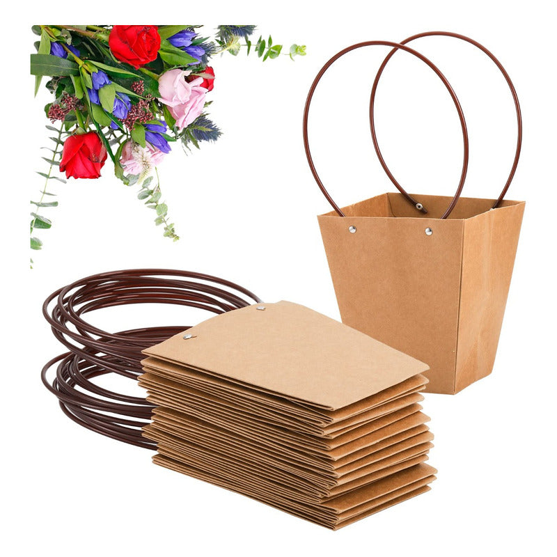 Bolsa Para Arreglos Florales, Bolsa De Papel Kraft, Ramo Etc