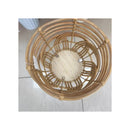 Portamacetero De Mimbre Con Patas De Madera Maceta Macetero Beige Tejido