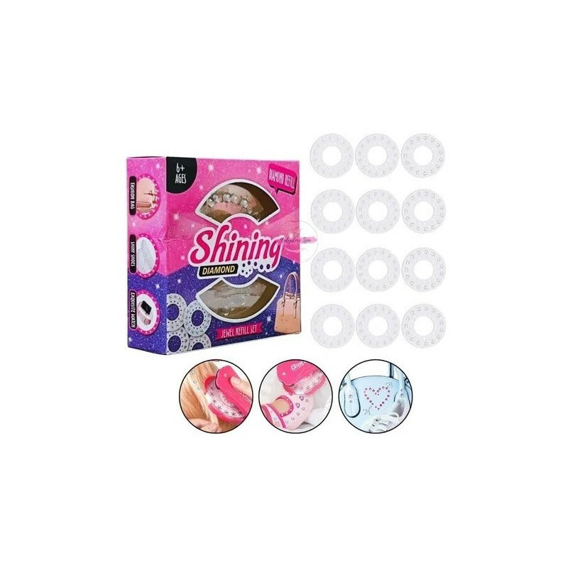 Repuesto Bling Diamond Gemas Para El Cabello Diamante Set